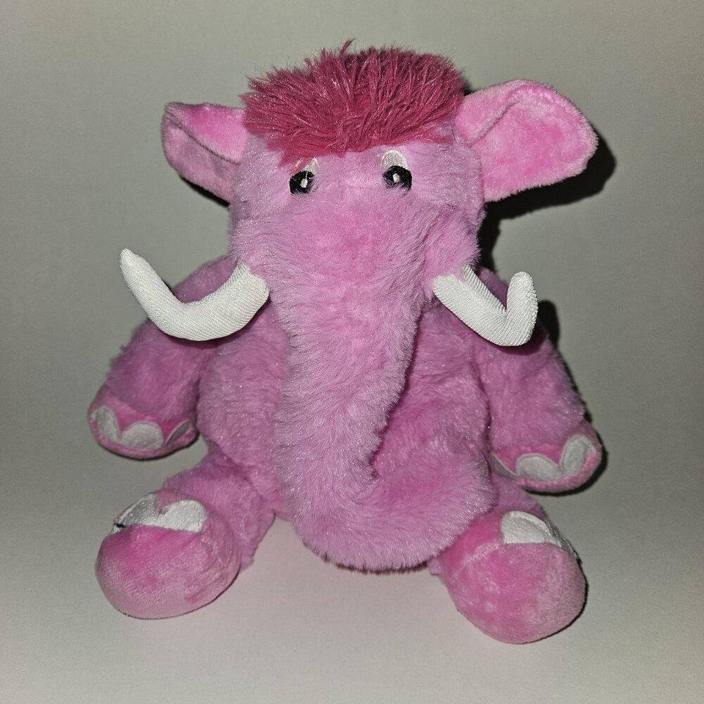 Pink Elephant Plush 9.5" Stuffed Animal Ideal Toys Direct Sewn Eyes Tusks